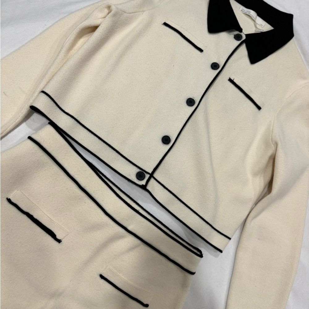 OAK + FORT Cream and Black Jacket